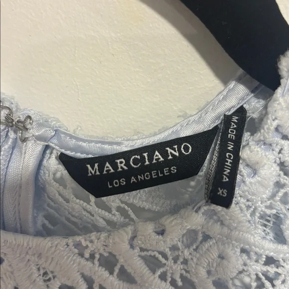 Marciano Light Blue Lace Long Sleeve Dress - Picture 5 of 16